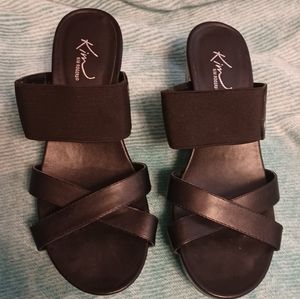 Alissy Kim Rogers Black Wedge Sandle